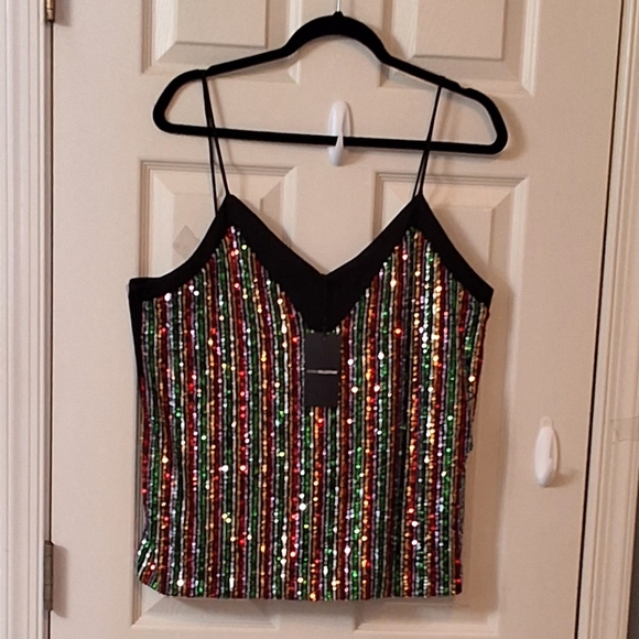Sequin Women's Camisole Concert Elegant Wear Metallic Resortwear Vacation - Picture 5 of 14